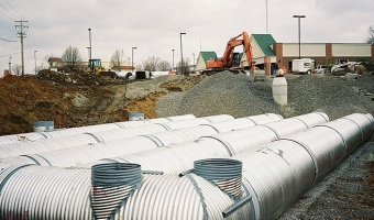 Mid Rivers Retail Center Underground Detention Retaining Wall